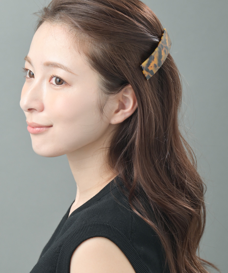 べっ甲風スクエアバレッタ H-683 | ヘアアクセサリー,バレッタ