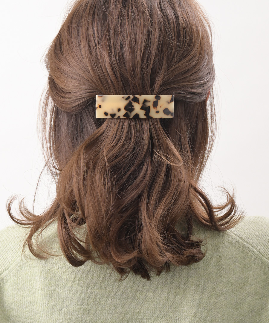 べっ甲風スクエアバレッタ H-683 | ヘアアクセサリー,バレッタ