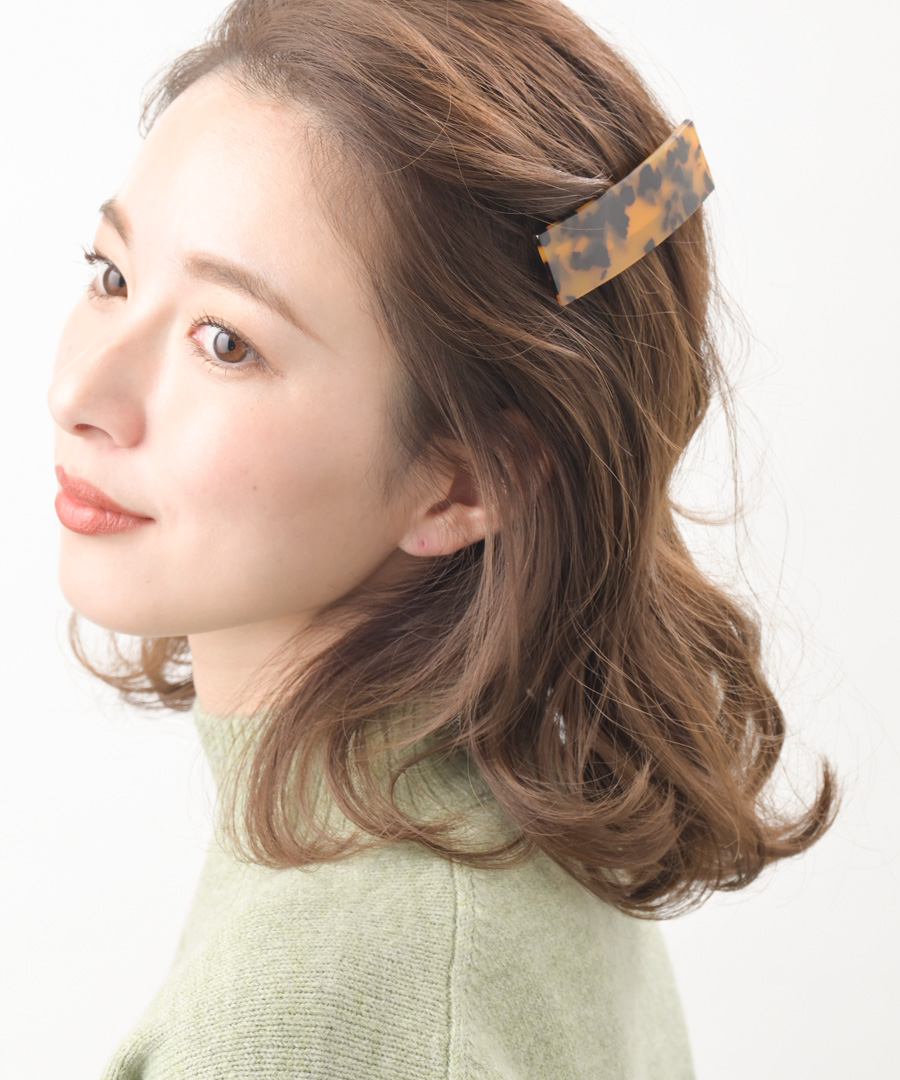 べっ甲風スクエアバレッタ H-683 | ヘアアクセサリー,バレッタ