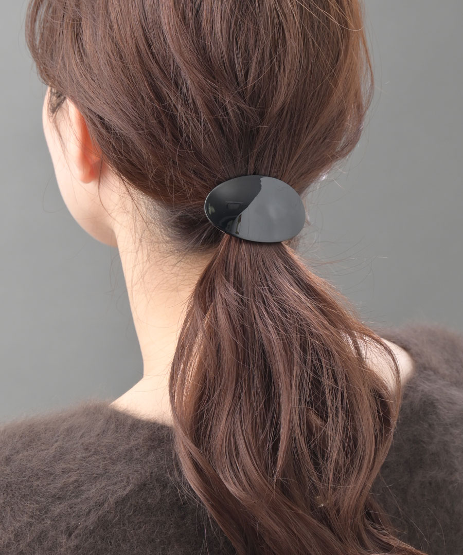 ヴァンテーヌ ヘアゴム ポニーフック べっ甲風 オーバル マーブル