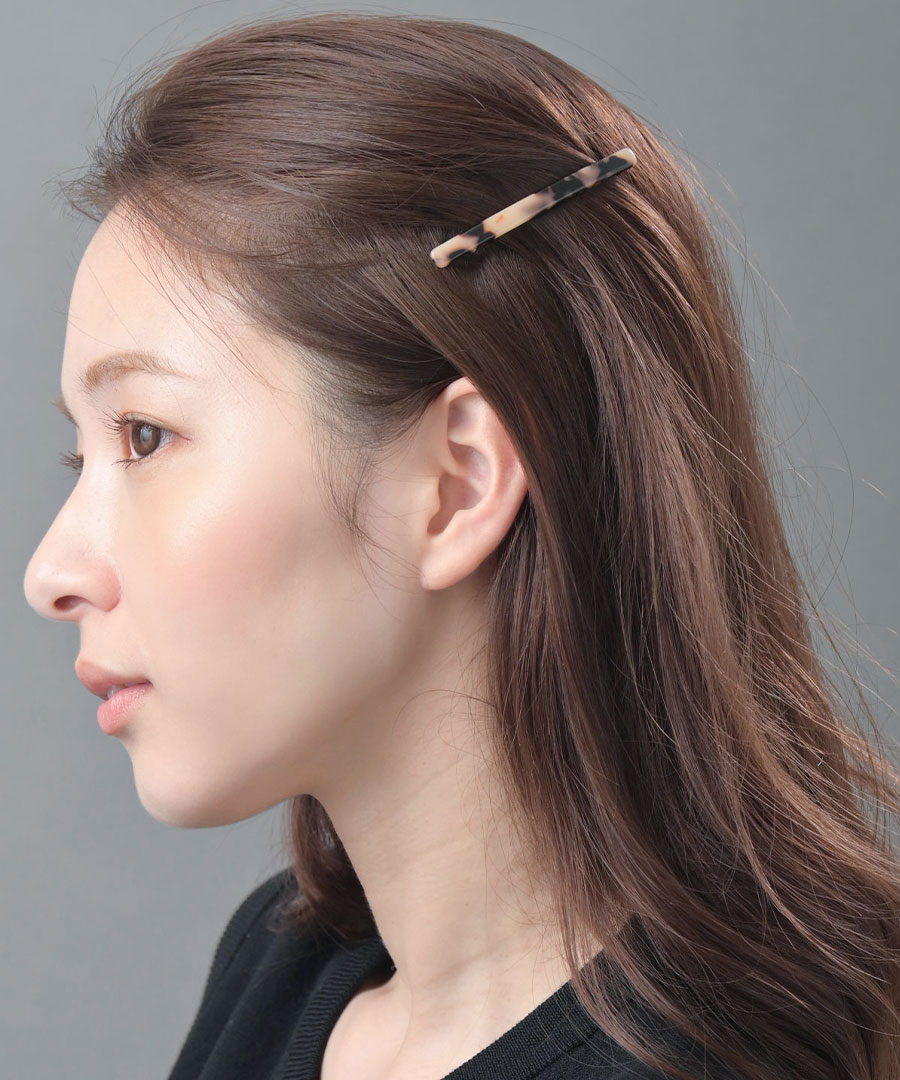 べっ甲風ラインミニバレッタ H-784 | ヘアアクセサリー,バレッタ