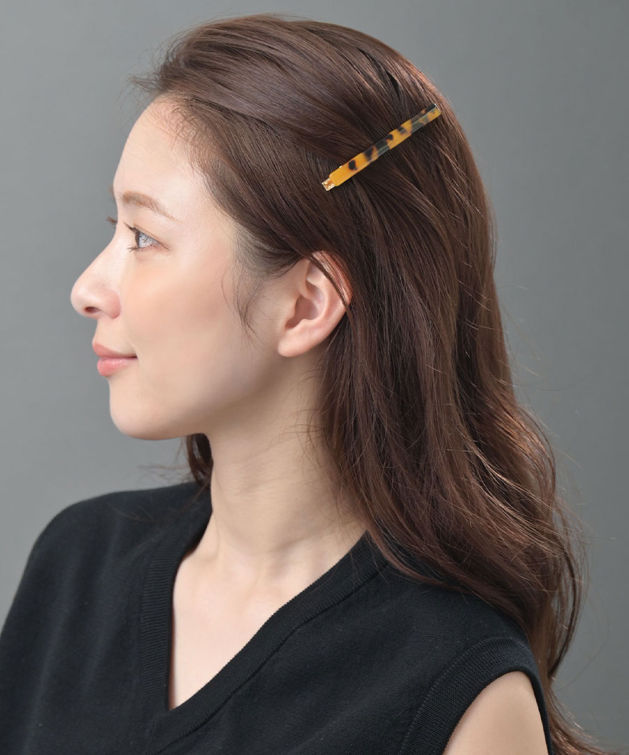 ☆ネコポス送料無料☆べっ甲風シンプルヘアクリップ H-813 【mbgt