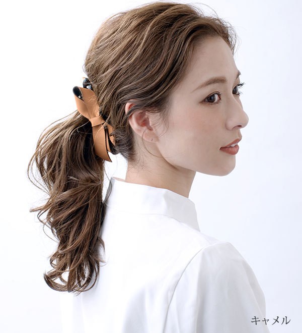 ♥️大人気♥️バナナクリップ リボン ブラック ベージュ 大人 ヘアアクセサリー