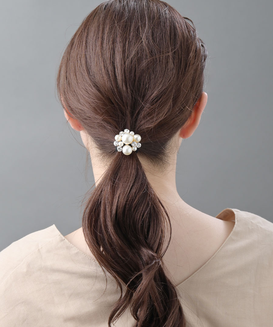 ヴァンテーヌ ポニーフック パール ビジュー ポニー ヘアフック