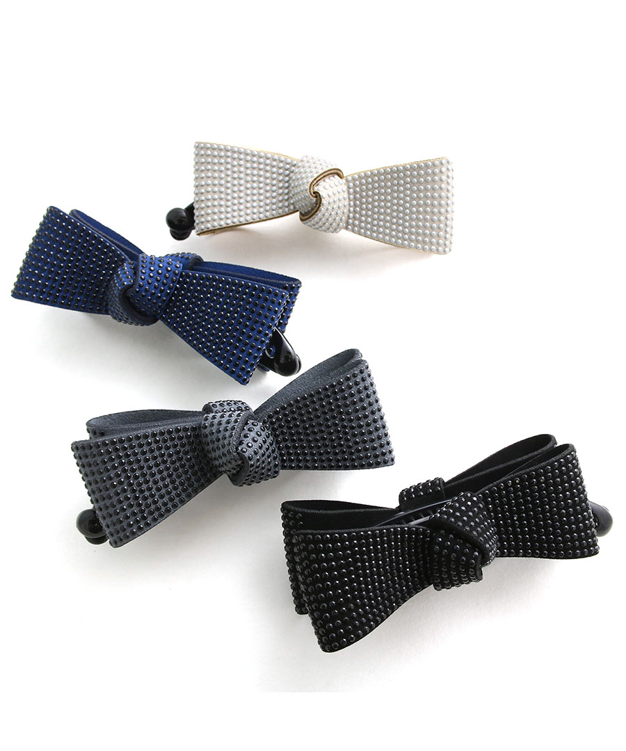 スタッズ風 リボン バナナクリップ 甘さ控えめ