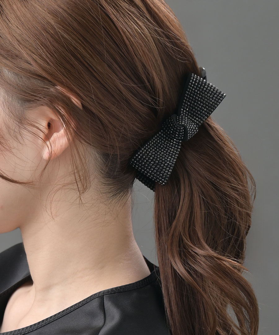 スタッズ風 リボン バナナクリップ 甘さ控えめ