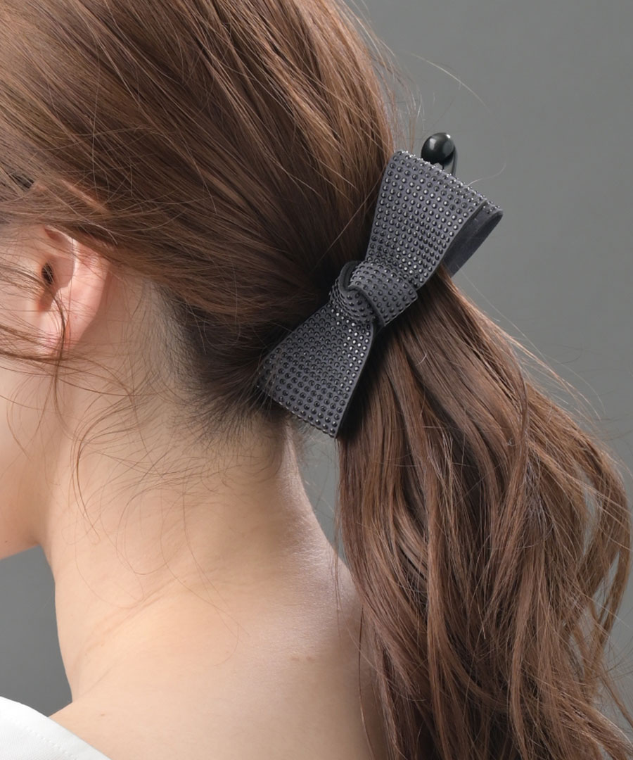 スタッズ風 リボン バナナクリップ 甘さ控えめ