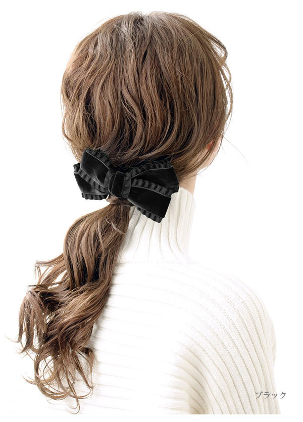 即納!最大半額!即納!最大半額!フリル×ベルベットリボンバレッタ ヘアアクセ ヘアアクセサリー レディース 上品 H7386 レディースアクセサリー スタッズ風リボンバレッタ ヘッドアクセ シンプル ヘアアクセ ヘアアクセサリー H-751 レディース 大人っぽい かわいい おしゃれ プレゼント