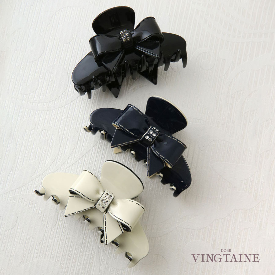 エナメル リボン バンスクリップ