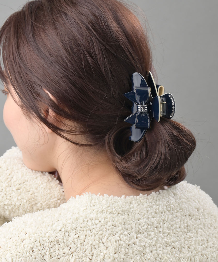 エナメル リボン バンスクリップ