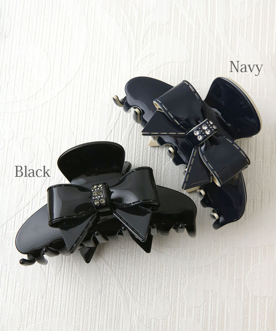 エナメル リボン バンスクリップ