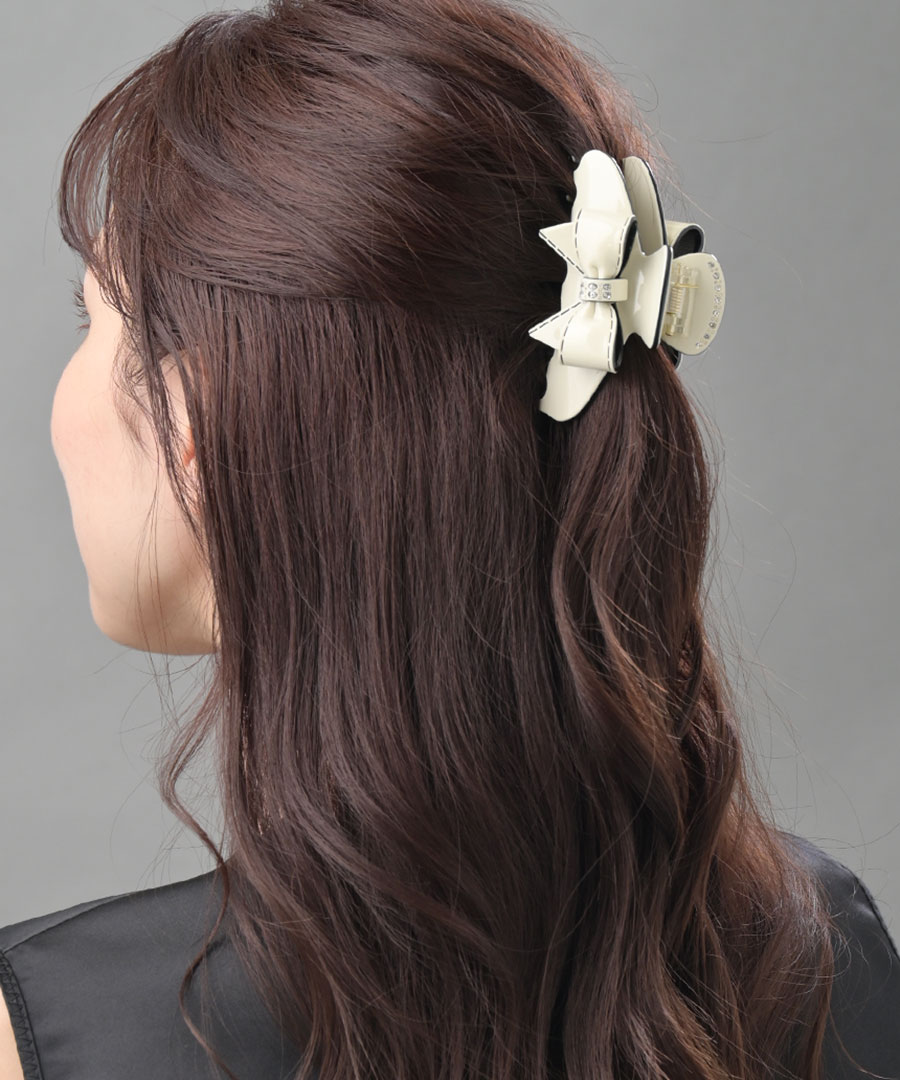 エナメル リボン バンスクリップ