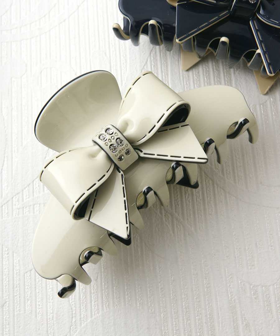 エナメル リボン バンスクリップ