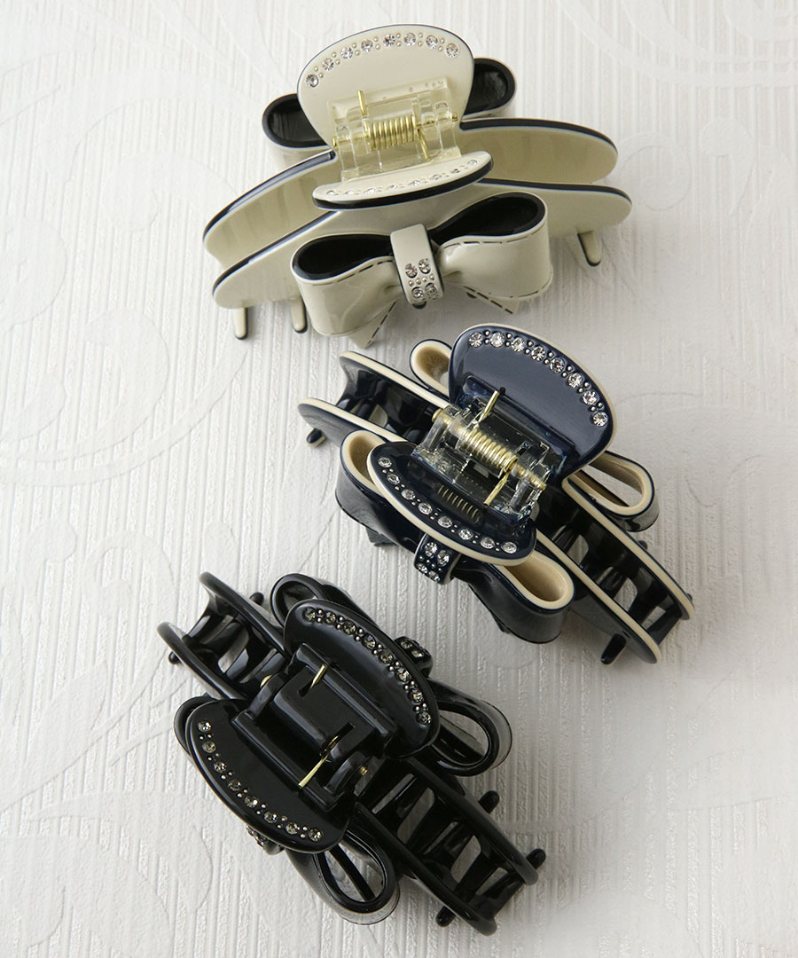 エナメル リボン バンスクリップ