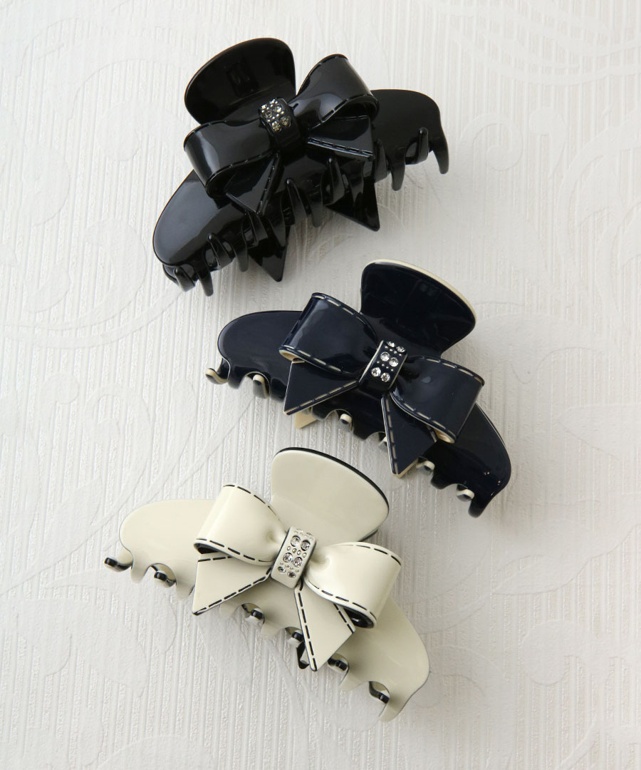 エナメル リボン バンスクリップ