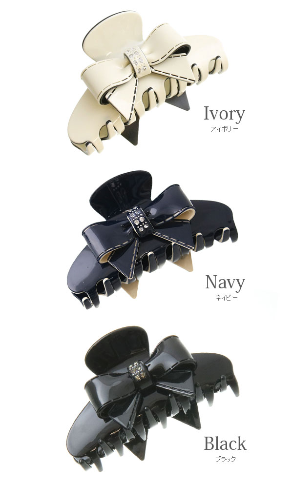 エナメル リボン バンスクリップ