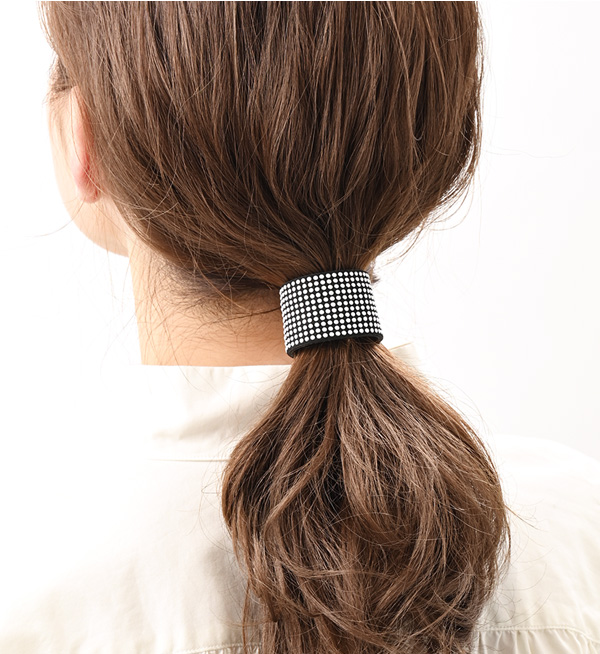 ヘアカフ ポニーフック スタッズ風 ヘアアクセサリー スタッズ付き ワイヤー ヘアゴム H7636 :h7636:神戸ヴァンテーヌ ヤフー店 通販  
