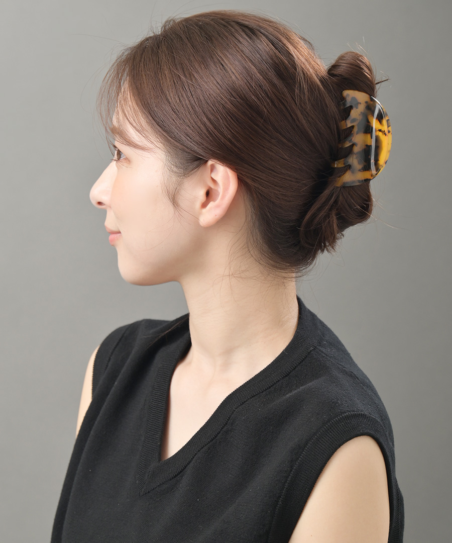 ヴァンテーヌ バンスクリップ べっ甲風 ドーム型 ヘアクリップ