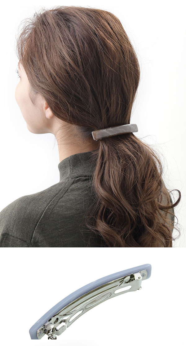 ヴァンテーヌ バレッタ マーブル模様 スクエア ヘアクリップ