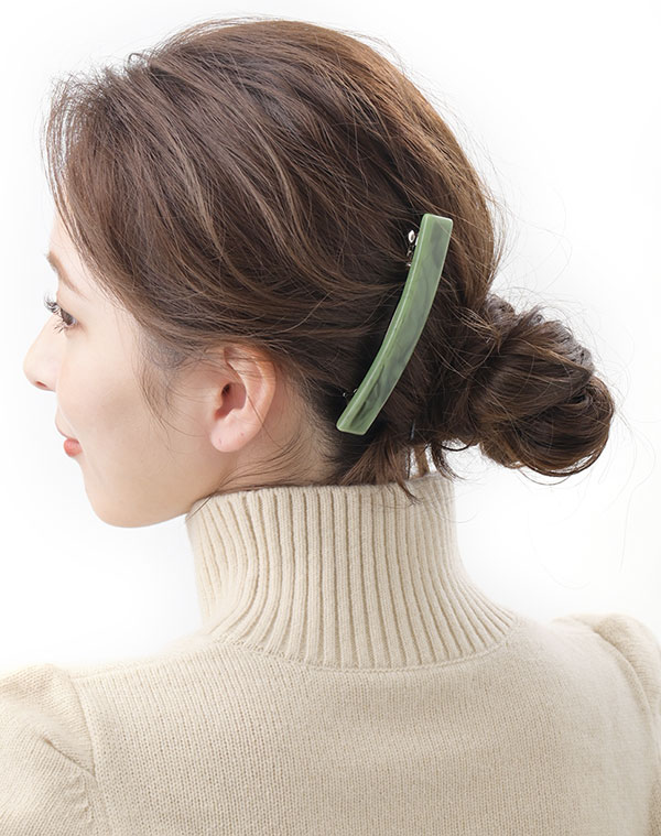ヴァンテーヌ バレッタ マーブル模様 スクエア ヘアクリップ