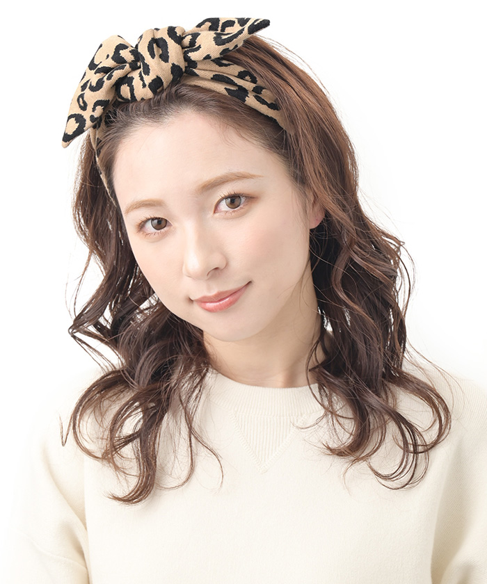 ヴァンテーヌ ヘアバンド レオパード柄 豹柄 ワイヤー入り