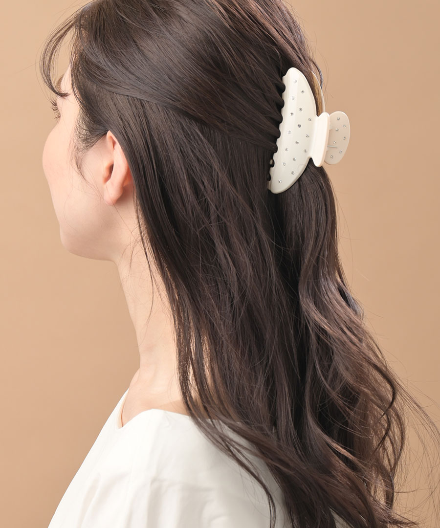 ヴァンテーヌ ラインストーン ドット バンスクリップ ヘアアクセ 大人