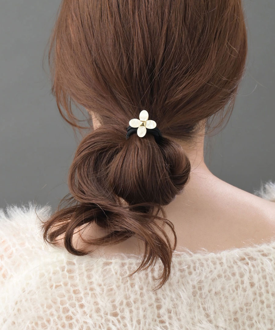 フラワー ヘアゴム ヘアカフ