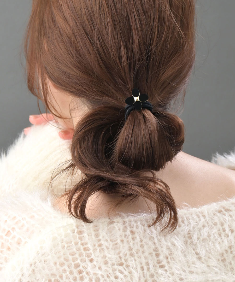 フラワー ヘアゴム ヘアカフ