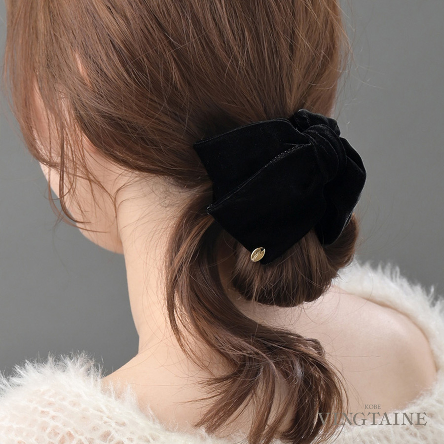 ベルベッド リボン バンスクリップ