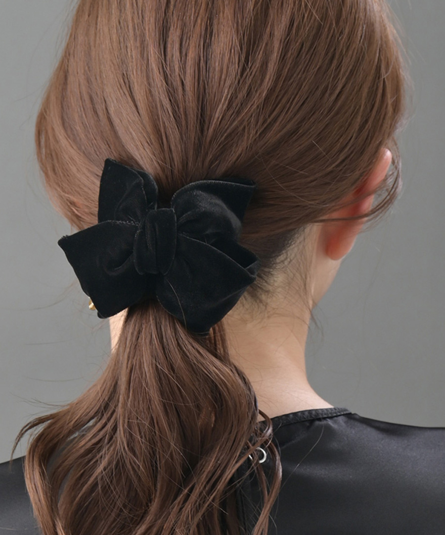 ベルベッド リボン バンスクリップ