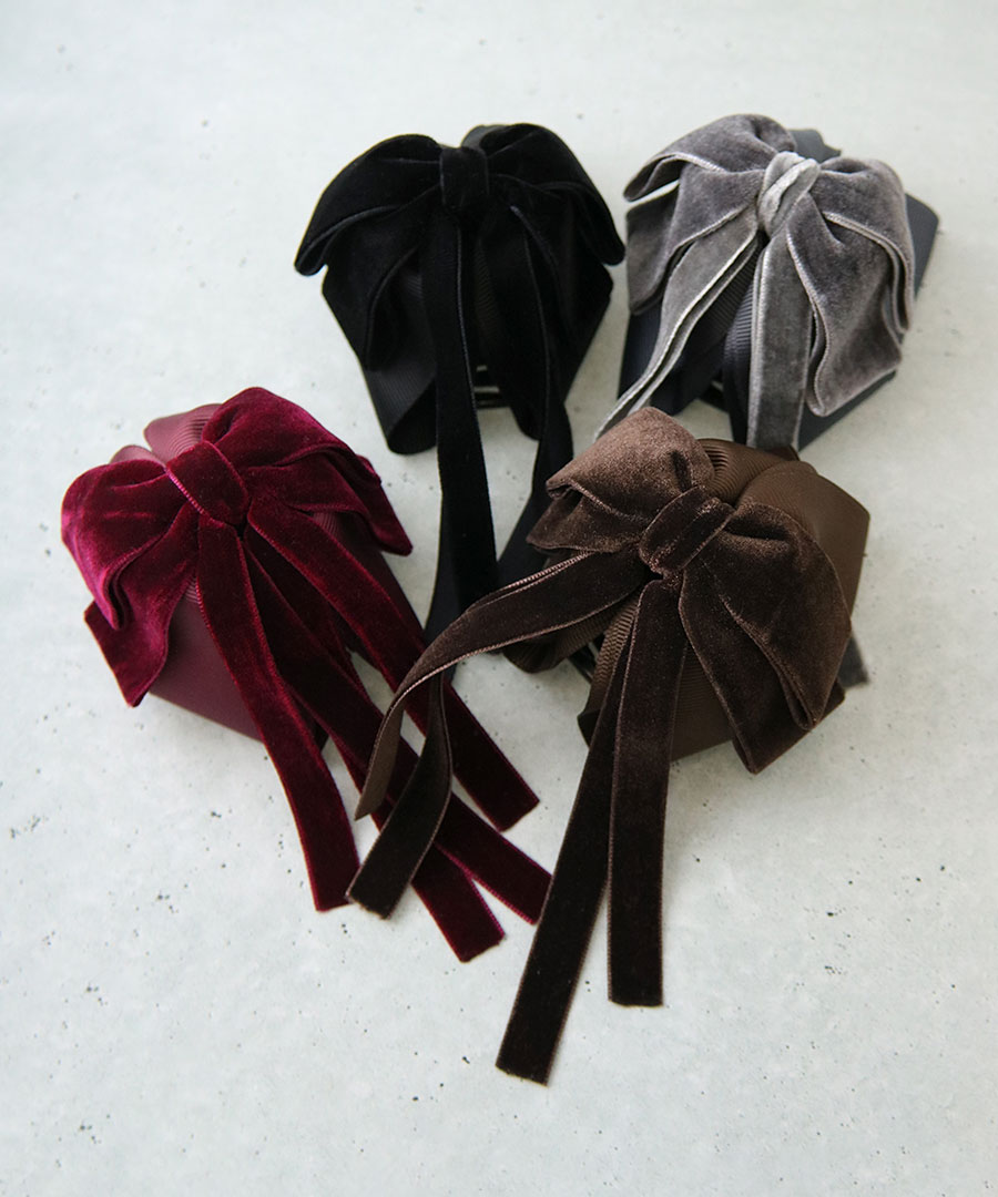 バンスクリップ ベルベット リボン