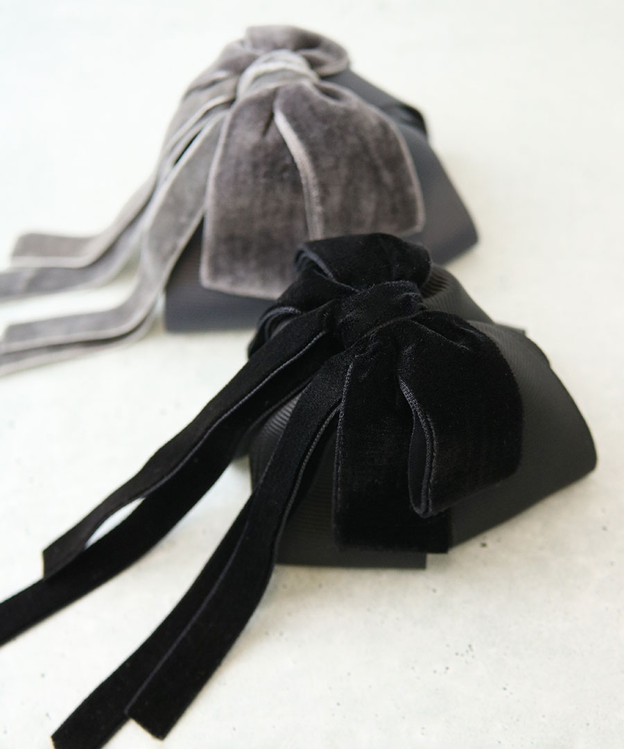 バンスクリップ ベルベット リボン