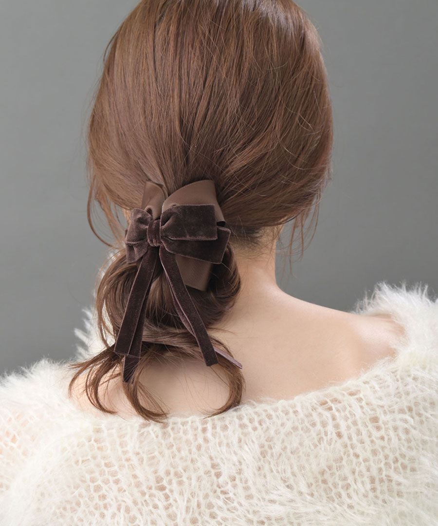 バンスクリップ ベルベット リボン