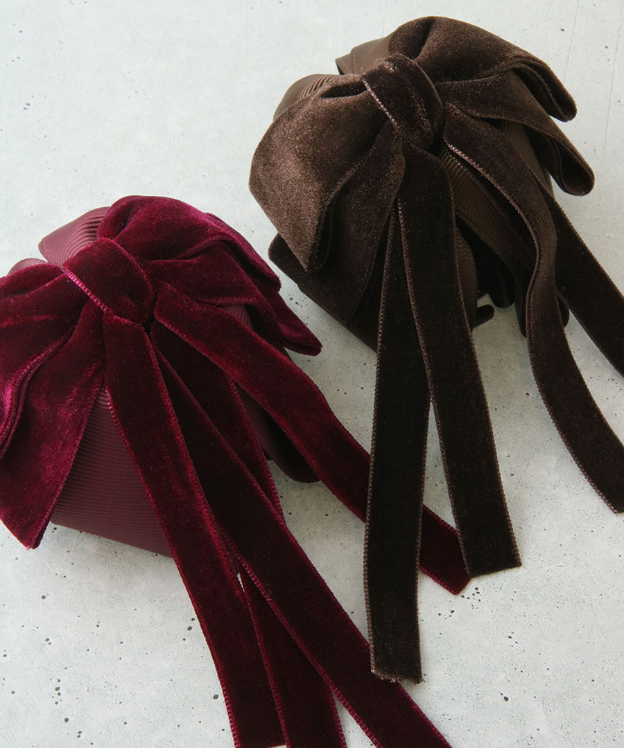 バンスクリップ ベルベット リボン