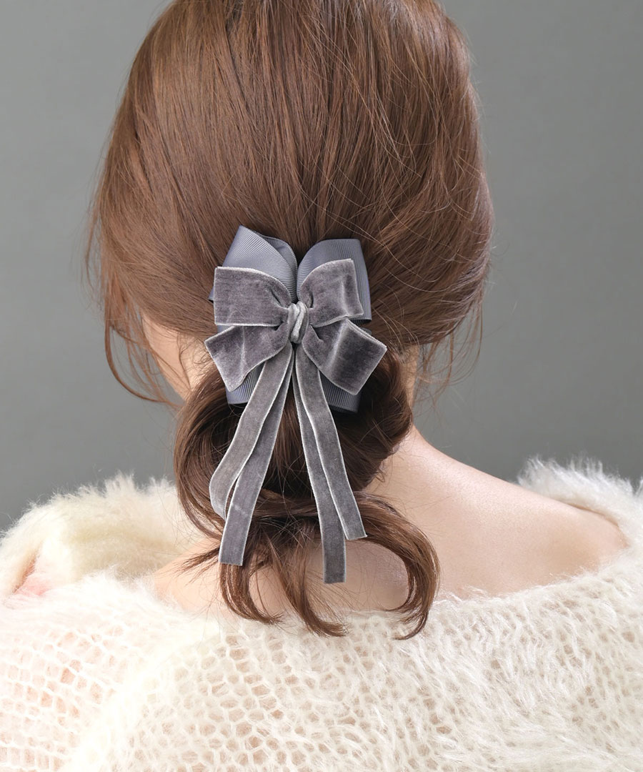 バンスクリップ ベルベット リボン