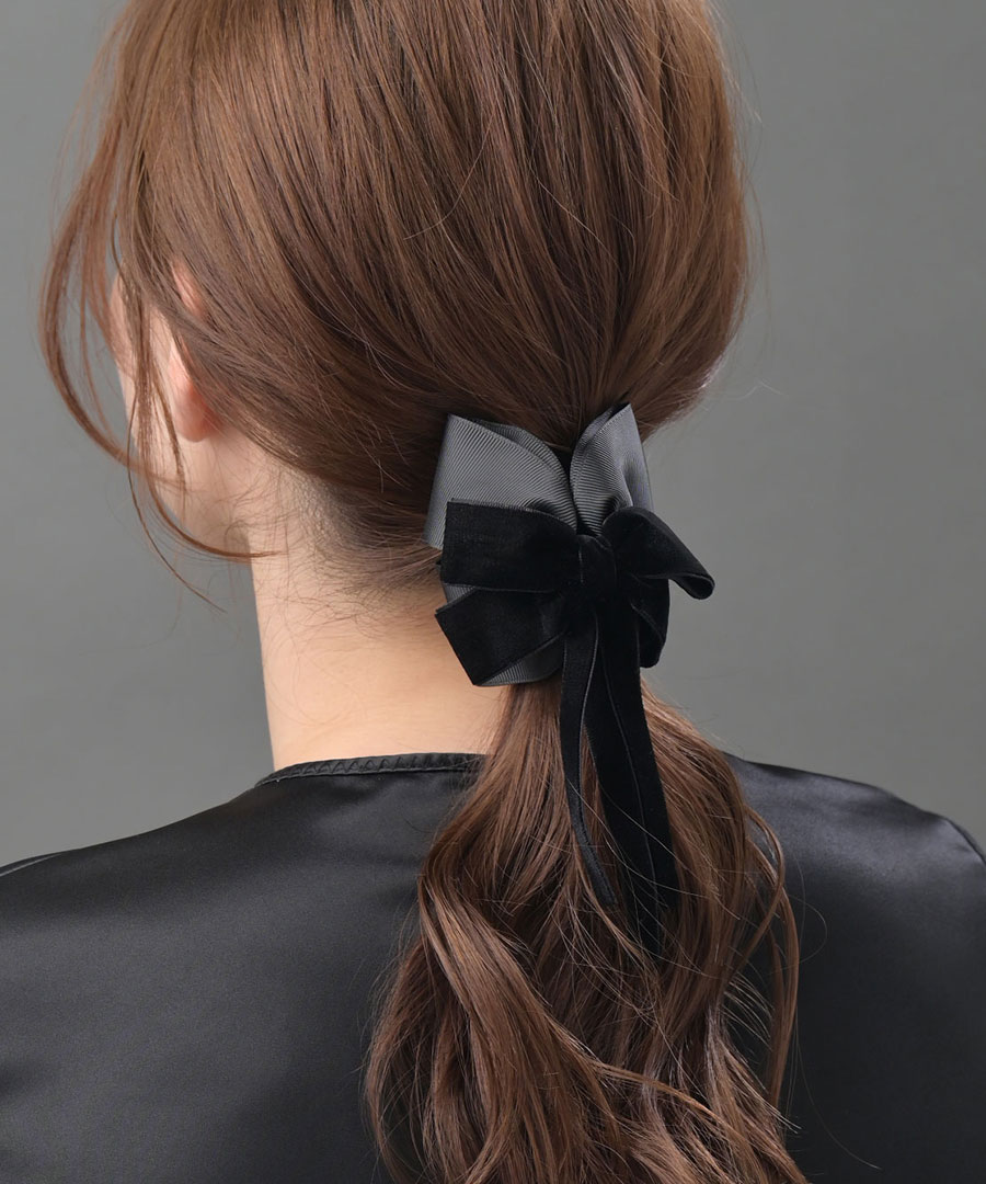 バンスクリップ ベルベット リボン