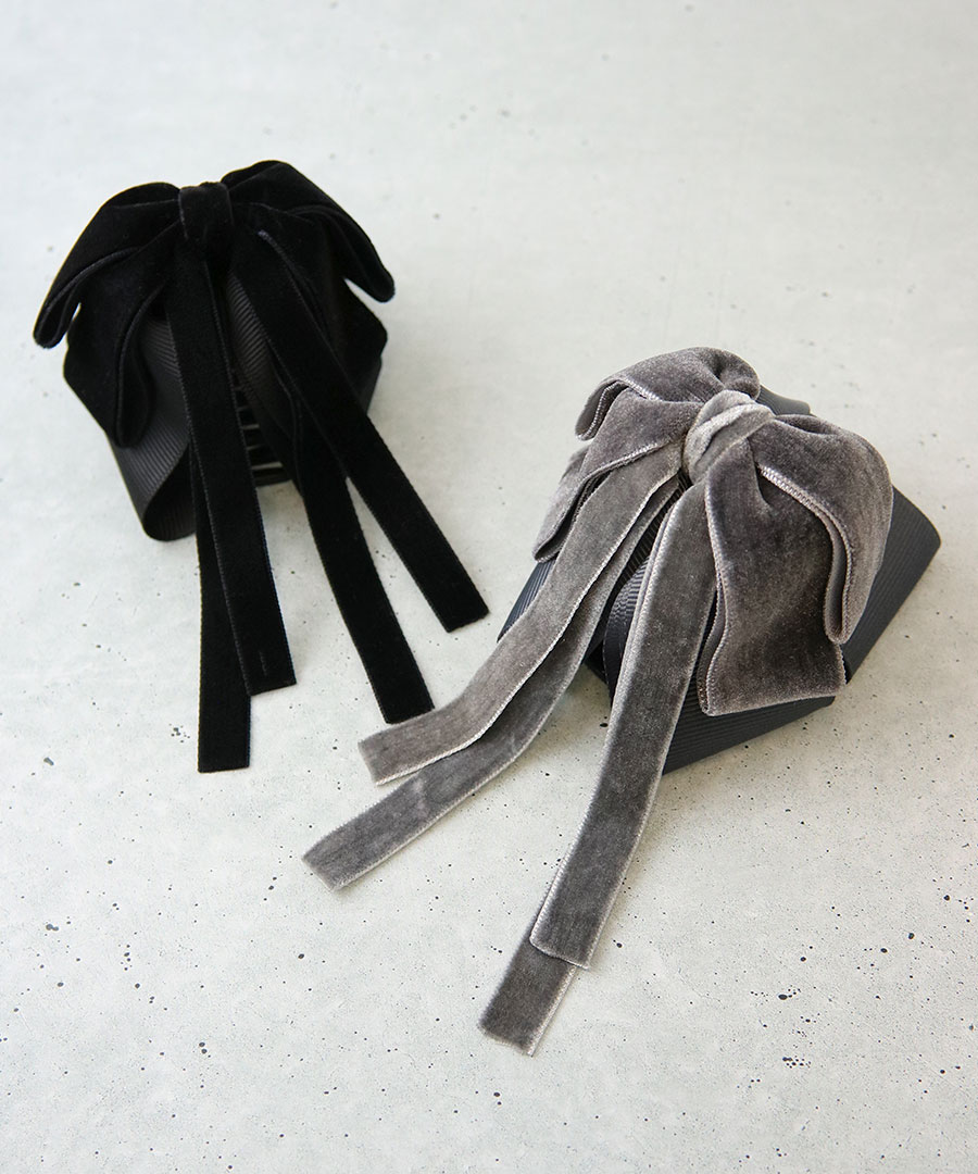 バンスクリップ ベルベット リボン