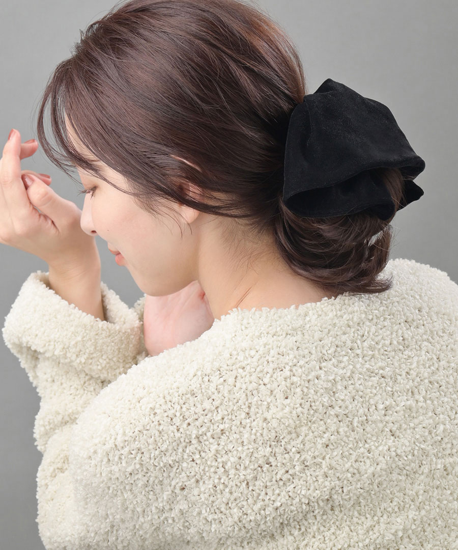 ベルベッド フリル バンスクリップ