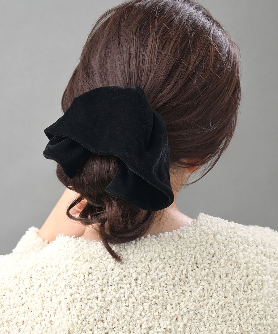 ベルベッド フリル バンスクリップ