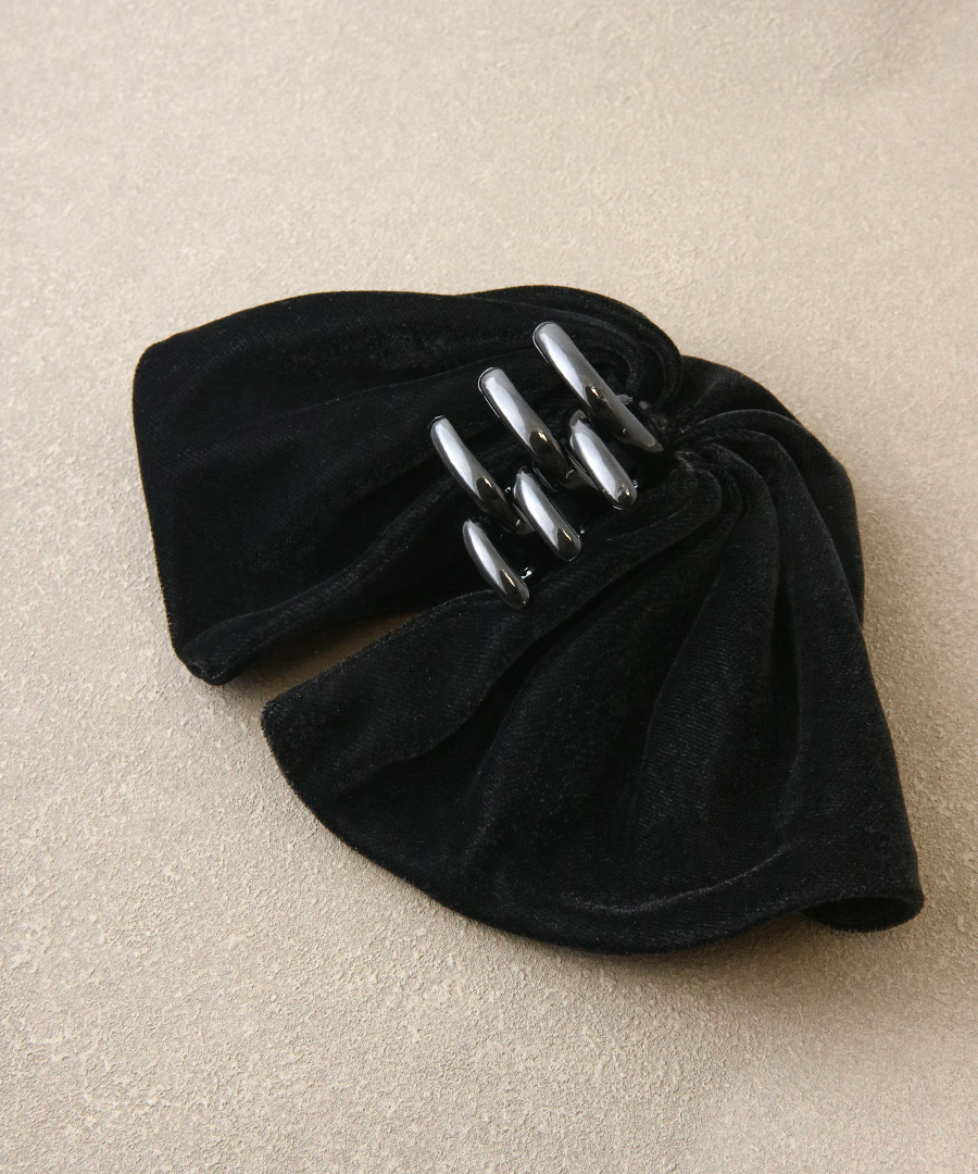 ベルベッド フリル バンスクリップ