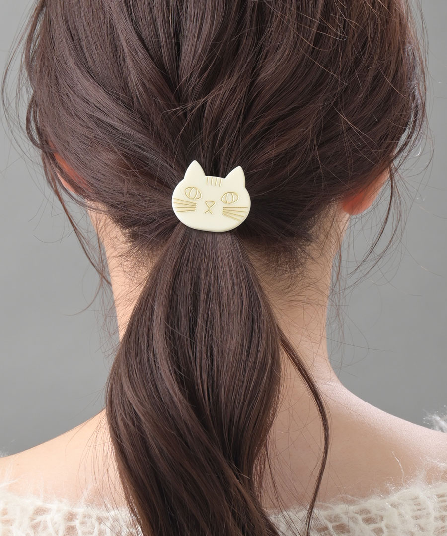 ヴァンテーヌ ヘアゴム ヘアカフ 猫 ポニーフック ヘアアクセ 可愛い