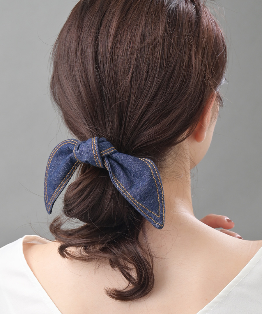 デニムリボン ヘアゴム