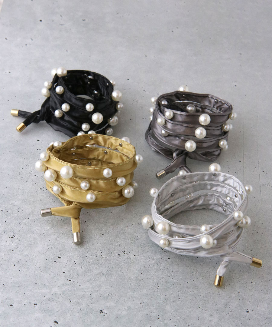 ワイヤーポニー パール ヘアアクセ レディース 大人可愛い ヘアアレンジ