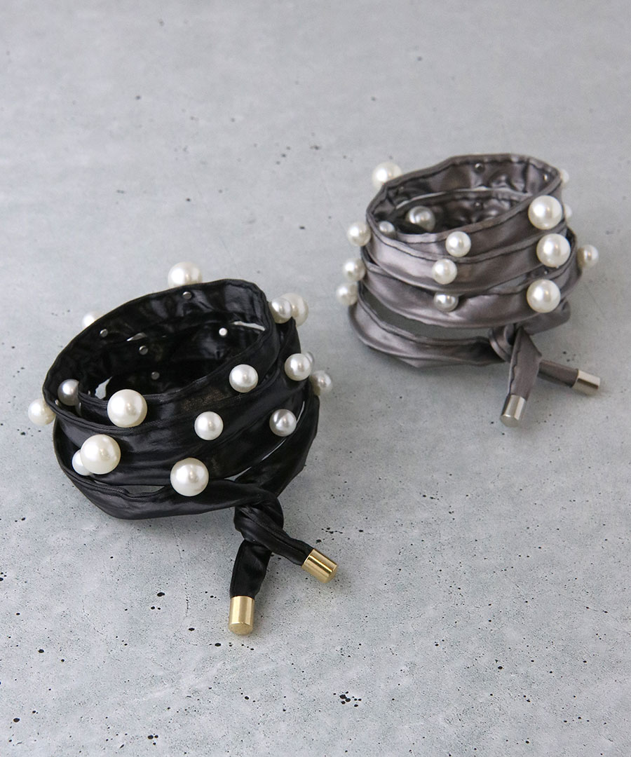 ワイヤーポニー パール ヘアアクセ レディース 大人可愛い ヘアアレンジ