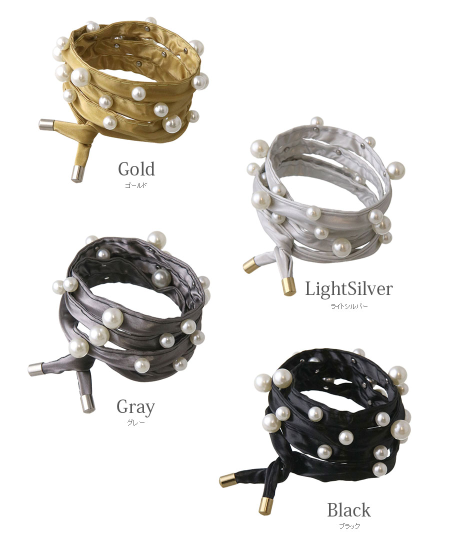 ワイヤーポニー パール ヘアアクセ レディース 大人可愛い ヘアアレンジ