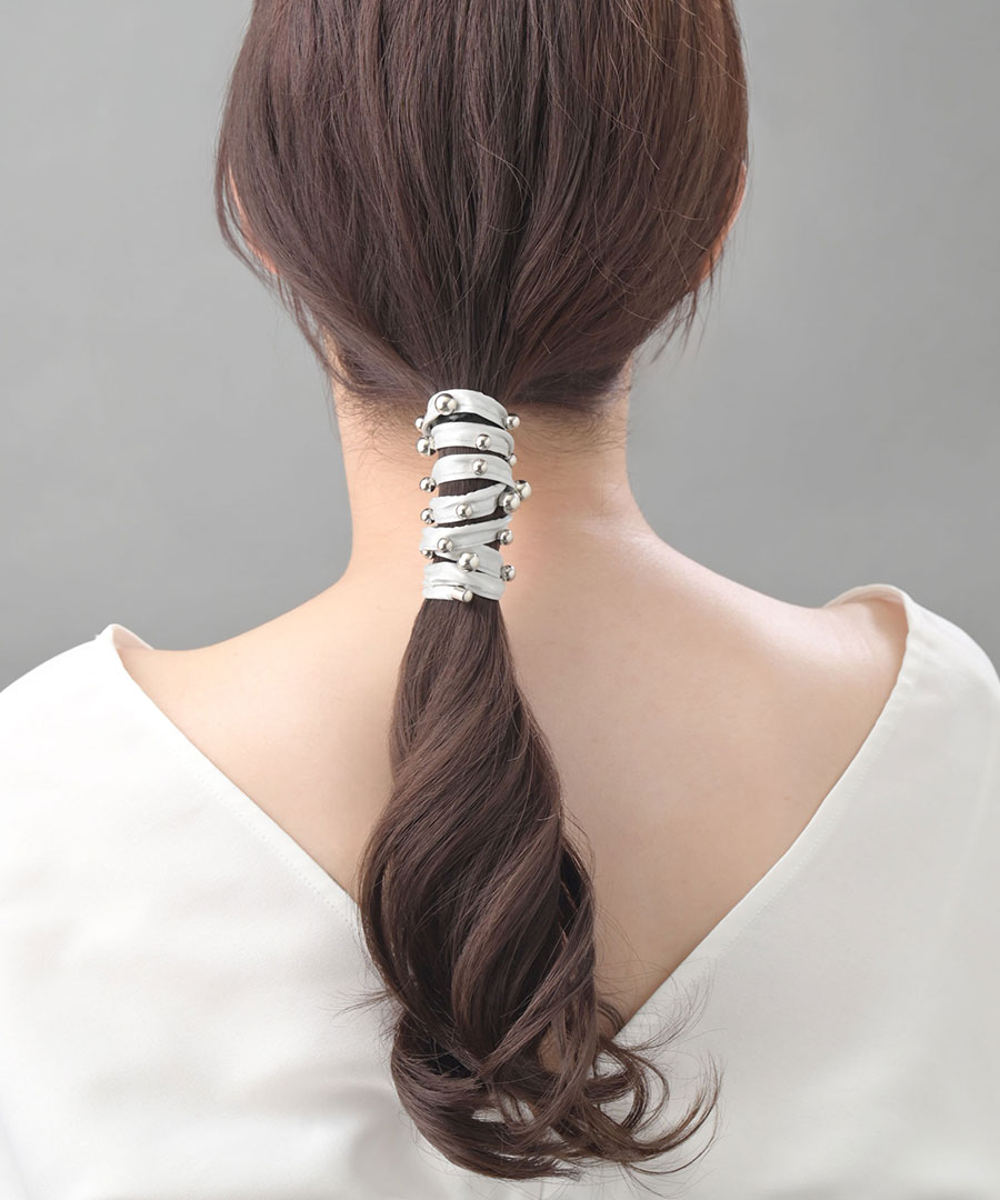 ワイヤーポニー メタルボール ヘアアクセ レディース 大人可愛い ヘアアレンジ