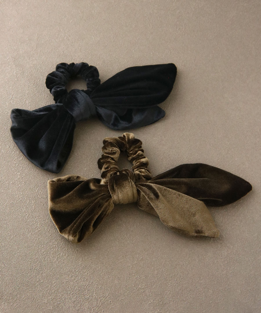 シュシュ ベロア リボン レディース 大人可愛い