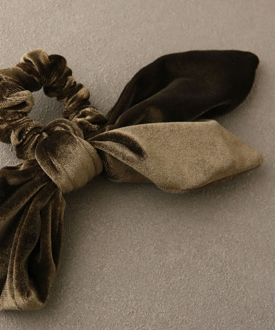 シュシュ ベロア リボン レディース 大人可愛い