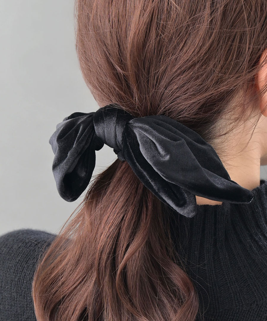 シュシュ ベロア リボン レディース 大人可愛い