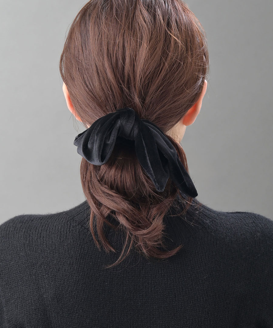 シュシュ ベロア リボン レディース 大人可愛い